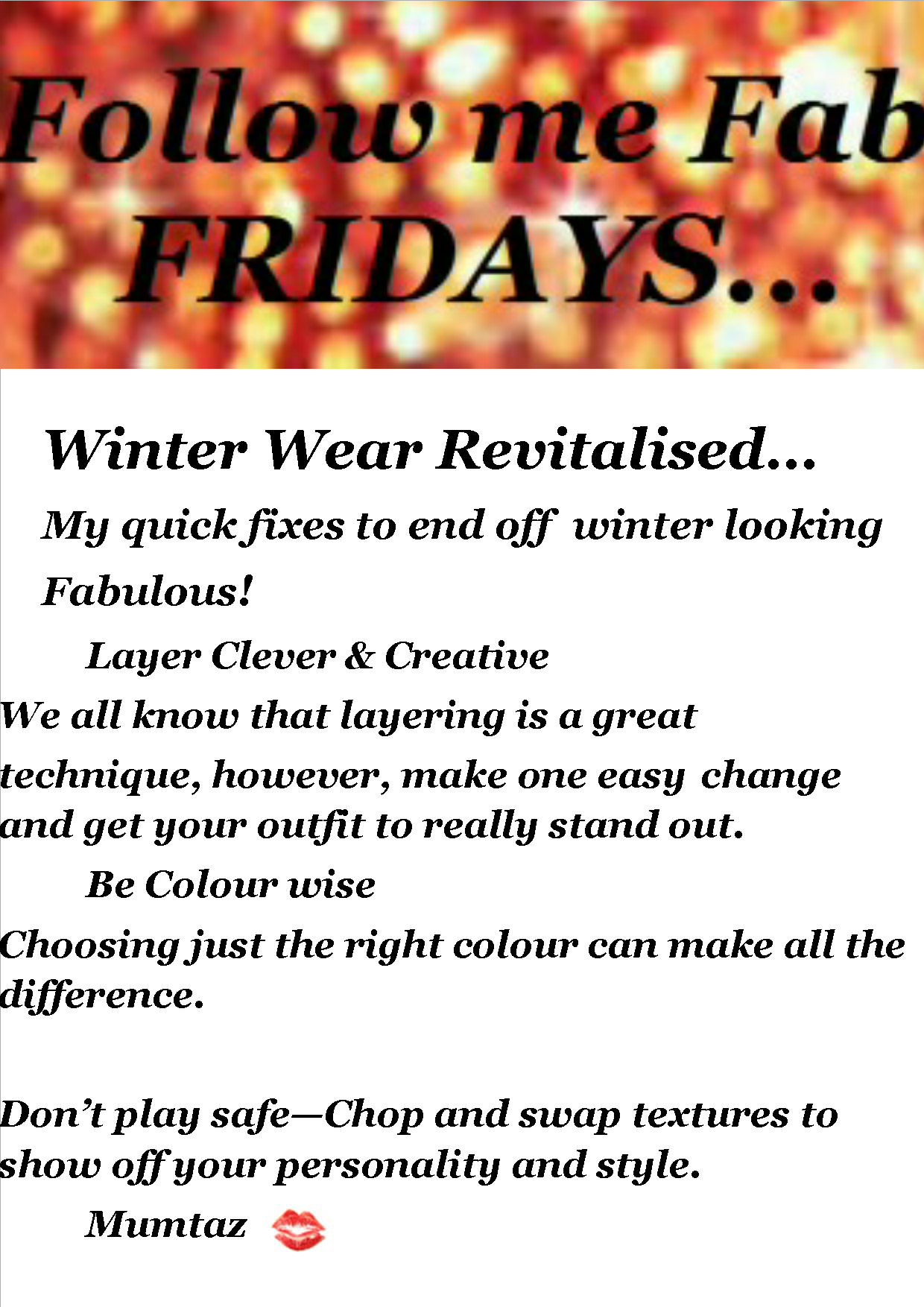 winter wear revitalised